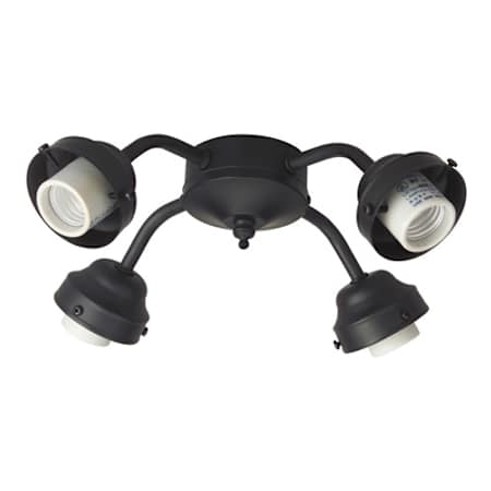 Craftmade Universal 12" Wide LED 4 Light Fitter for Craftmade Ceiling Fans Flat Black