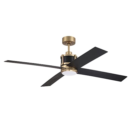 Craftmade Gregory 56" 4 Blade Indoor LED Ceiling Fan Satin Brass / Flat Black