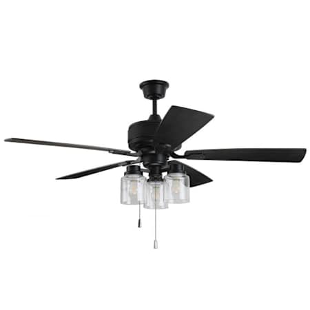 Craftmade 52" Ceiling Fan with Blades and Light Kit Flat Black