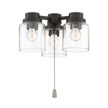 Craftmade 3 Light LED Light Kit with Clear Glass Shades Flat Black