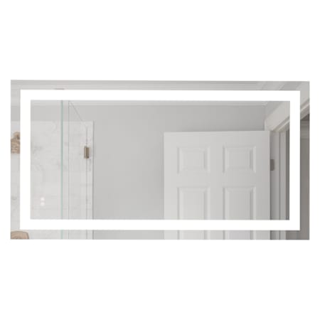 Craftmade 60"W x 32"H Rectangular Flat Frameless Wall Mounted Bathroom Mirror with LED Lighting White