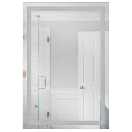 Craftmade Meredith 24"W x 36"H Rectangular Flat Glass and PVC Frameless Wall Mounted Bathroom Mirror with LED Lighting White