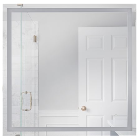 Craftmade Dwight 36" Square Flat Glass and PVC Frameless Wall Mounted Bathroom Mirror with LED Lighting White