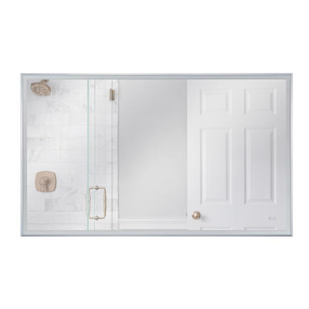 Craftmade LED Mirror 60"W x 36"H Rectangular Flat Framed Wall Mounted Bathroom Mirror with LED Lighting Brushed Polished Nickel