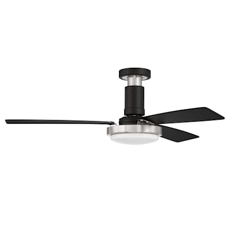 Craftmade Manning 52" 3 Blade Indoor LED Ceiling Fan Flat Black / Brushed Polished Nickel