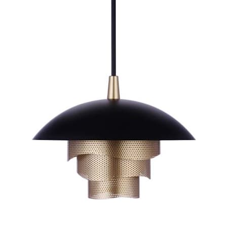 Craftmade Sculptural Statement Pendants 19" Wide LED Pendant Flat Black / Matte Gold