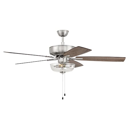 Craftmade Pro Plus 52" 5 Blade Indoor LED Ceiling Fan Brushed Polished Nickel / Driftwood / Grey Walnut