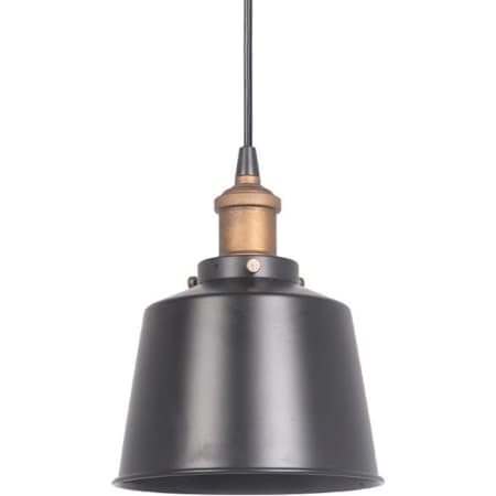 Craftmade 7" Wide Mini Pendant Matte Black / Patina Aged Brass