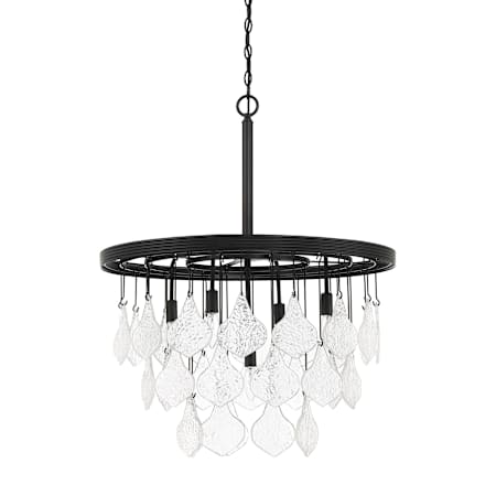 Craftmade Vesi 5 Light 26" Wide Crystal Waterfall Chandelier Flat Black