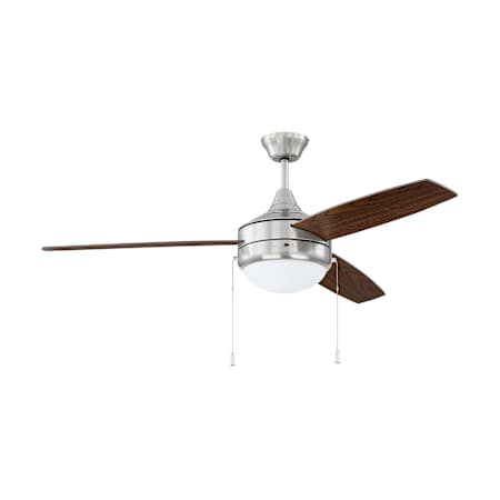 Craftmade Phaze 3 52" 3 Blade Indoor LED Ceiling Fan Brushed Polished Nickel / Dark Wood