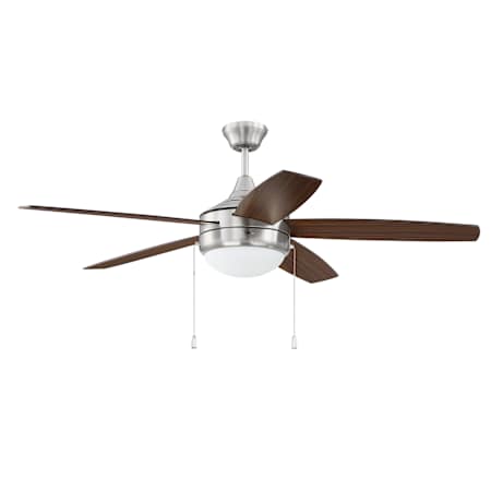 Craftmade Phaze 5 52" 5 Blade Indoor LED Ceiling Fan Brushed Polished Nickel / Dark Wood