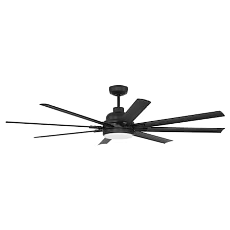Craftmade Rush 65" 8 Blade Indoor / Outdoor LED Ceiling Fan Flat Black