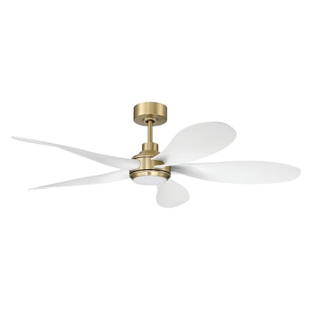 Craftmade Rosalie 52" 5 Blade Indoor LED Ceiling Fan Satin Brass / White