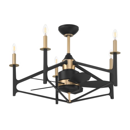 Craftmade The Reserve 32 24" 4 Blade Indoor Smart LED Ceiling Fan Flat Black / Satin Brass