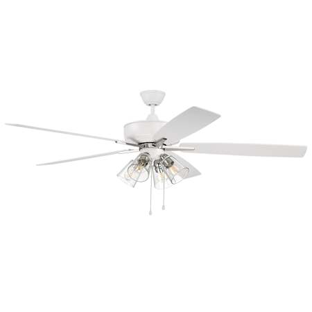 Craftmade Super Pro 60" 5 Blade Indoor LED Ceiling Fan White / Polished Nickel