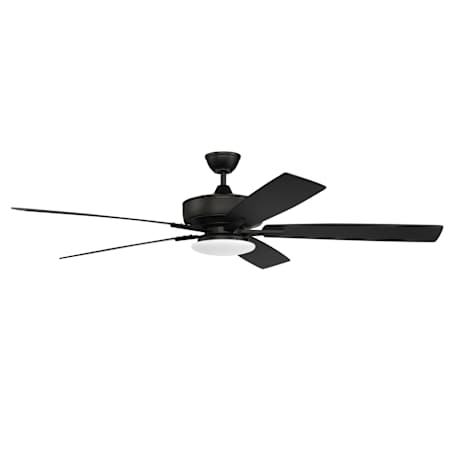 Craftmade Super Pro 60" 5 Blade Indoor LED Ceiling Fan Flat Black / Greywood
