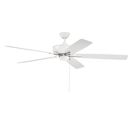 Craftmade Super Pro 60" 5 Blade Indoor Ceiling Fan White / Polished Nickel