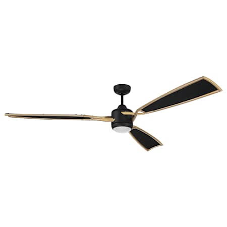 Craftmade Viva 72" 3 Blade Indoor LED Ceiling Fan Flat Black / Satin Brass