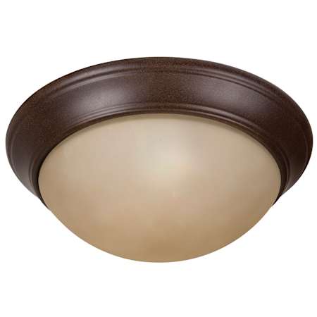 Craftmade Pro Builder Premium Flush 2 Light Flush Mount Ceiling Fixture - 13 Inches Wide Aged Bronze Textured