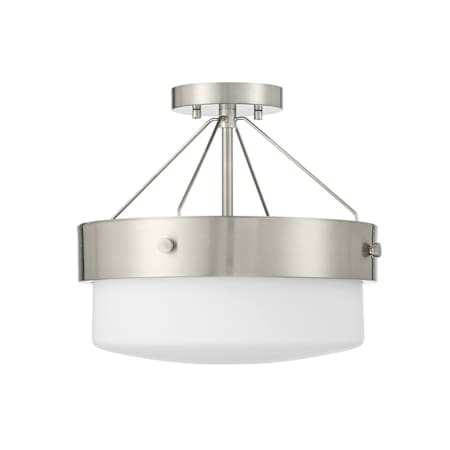 Craftmade Oak Street 2 Light 13" Wide Semi-Flush Ceiling Fixture Brushed Polished Nickel