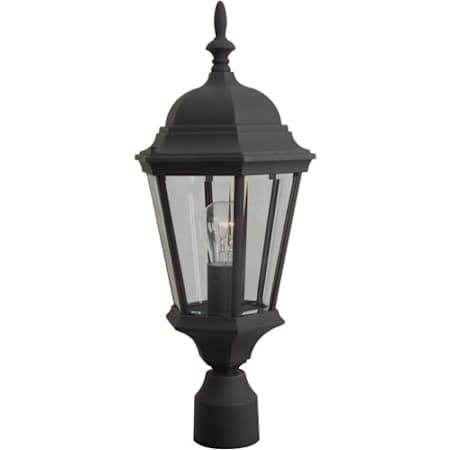 Craftmade Straight Glass 22" Tall Post Light Matte Black