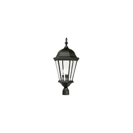 Craftmade Straight Glass 3 Light 28" Tall Post Light Matte Black