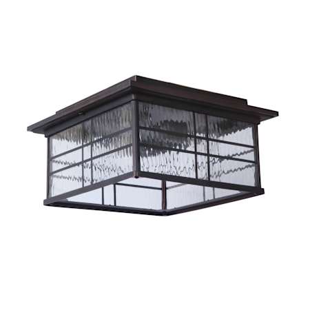 Craftmade Dorset 2 Light 13" Wide Flush Mount Square Outdoor Outdoor Ceiling Fixture Aged Bronze Brushed