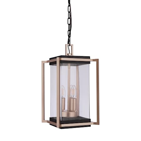 Craftmade Metalwork 3 Light 9" Wide Outdoor Mini Pendant Midnight / Satin Brass