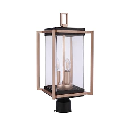 Craftmade Metalwork 3 Light 21" Tall Post Light Midnight / Satin Brass