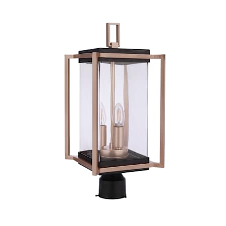 Craftmade Metalwork 3 Light 21" Tall Post Light Midnight / Satin Brass