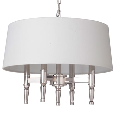 Craftmade Ella 4 Light 18" Wide Pendant with White Linen Shade Polished Nickel