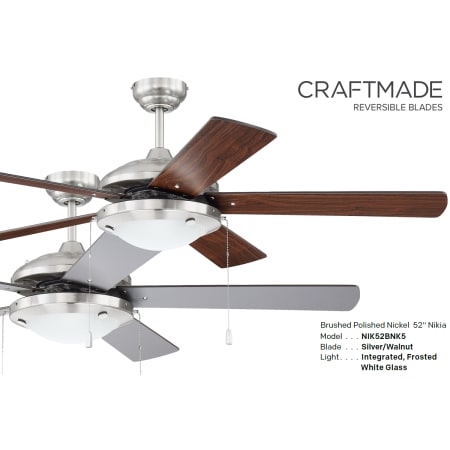 Brushed Polished Nickel with Reversible Silver / Walnut Blades