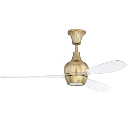 Craftmade Bordeaux 52" 3 Blade Indoor Ceiling Fan - Blades, Wall Control and LED Light Kit Included Satin Brass / Clear