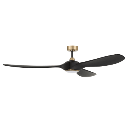 Craftmade Envy 84" 3 Blade Indoor / Outdoor Smart LED Ceiling Fan with Handheld Remote Control Flat Black/Satin Brass