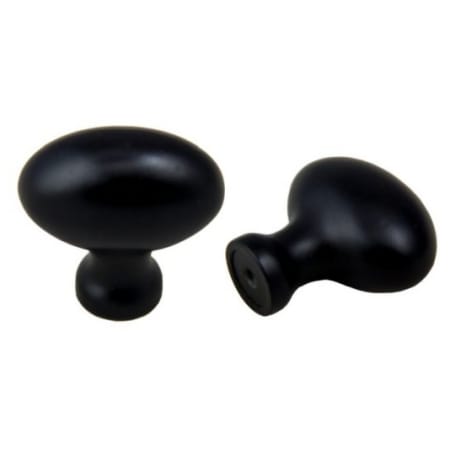 Crown Cabinet Hardware Football 1-5/8 Inch Oval Egg Cabinet Knob / Drawer Knob with Mounting Hardware Matte Black