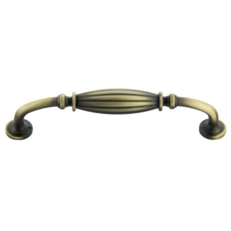 Crown Cabinet Hardware Deco 5 Inch Center to Center Handle Cabinet Pull Antique Satin Brass