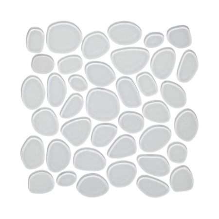 Cruz Bay Studio Glass Pebble - 12" x 12" Geometric Wall Tile - Glossy Visual - Sold by Carton (10.67 SF/Carton) Pure Silk Gloss