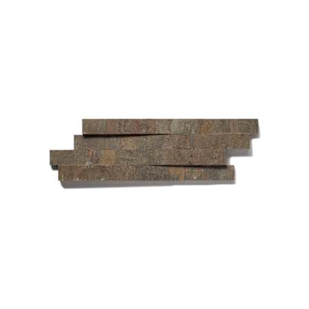 Cruz Bay Studio Cladding - 4" x 22" Brick Wall Tile - Textured Visual - Sold by Carton (4.96 SF/Carton) Rustic Golden Slate