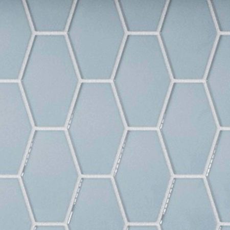 Cruz Bay Studio Long Hex - 11" x 11" Geometric Wall Tile - Glossy Visual - Sold by Carton (9.02 SF/Carton) Aqua Blue Gloss