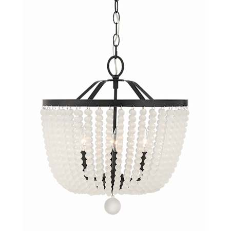 Crystorama Lighting Group Rylee 4 Light 17" Wide Crystal Pendant Matte Black with Frosted Glass