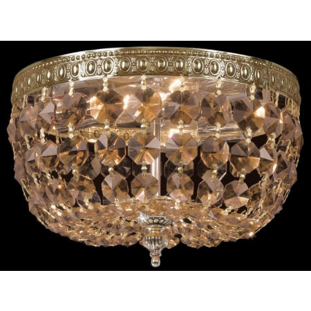 Crystorama Lighting Group Ceiling Mount 2 Light 10" Wide Flush Mount Bowl Ceiling Fixture with Handcut Crystal Accents Aged Brass
