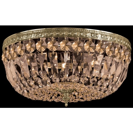 Crystorama Lighting Group Ceiling Mount 3 Light 14" Wide Flush Mount Bowl Ceiling Fixture with Handcut Crystal Accents Aged Brass