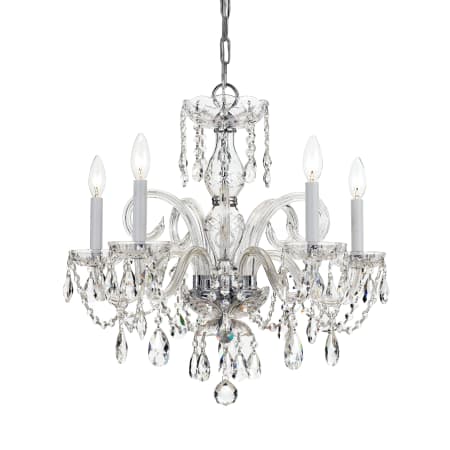 Crystorama Lighting Group Traditional Crystal 5 Light 22" Wide Crystal Chandelier with Hand Cut Crystal Accents Polished Chrome