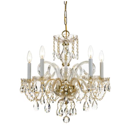 Crystorama Lighting Group Traditional Crystal 5 Light 22" Wide Crystal Chandelier with Swarovski Strass Crystal Accents Polished Brass