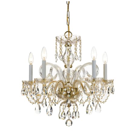 Crystorama Lighting Group Traditional Crystal 5 Light 22" Wide Crystal Chandelier with Swarovski Spectra Crystal Accents Polished Brass