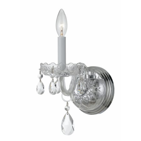 Crystorama Lighting Group Traditional Crystal 9" Tall Wall Sconce with Hand Cut Crystal Accents Polished Chrome