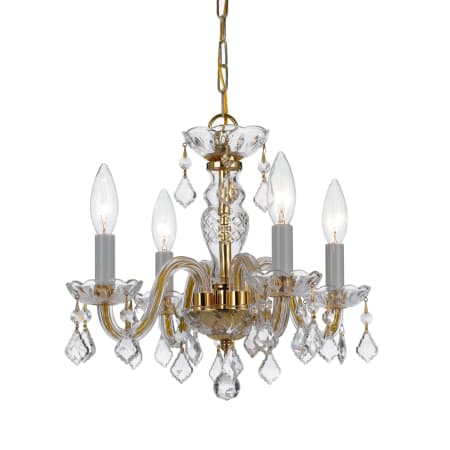 Crystorama Lighting Group Traditional Crystal 4 Light 15" Wide Crystal Pendant with Hand Cut Crystal Accents Polished Brass