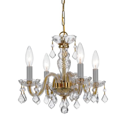 Crystorama Lighting Group Traditional Crystal 4 Light 15" Wide Crystal Pendant with Swarovski Strass Crystal Accents Polished Brass