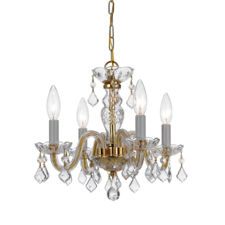 Crystorama Lighting Group Traditional Crystal 4 Light 15" Wide Crystal Pendant with Swarovski Spectra Crystal Accents Polished Brass