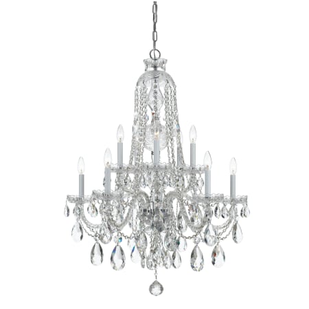 Crystorama Lighting Group Traditional Crystal 10 Light 32" Wide Crystal Chandelier with Hand Cut Crystal Accents Polished Chrome